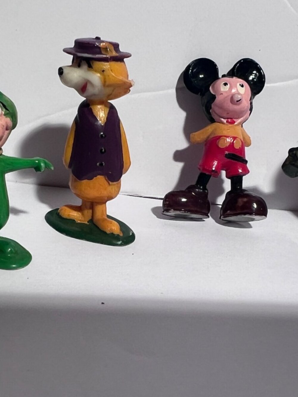 Vintage Marx Hand-Painted Cartoon Figures Lot of 4 – Mickey Mouse, Yogi Bear, Hu